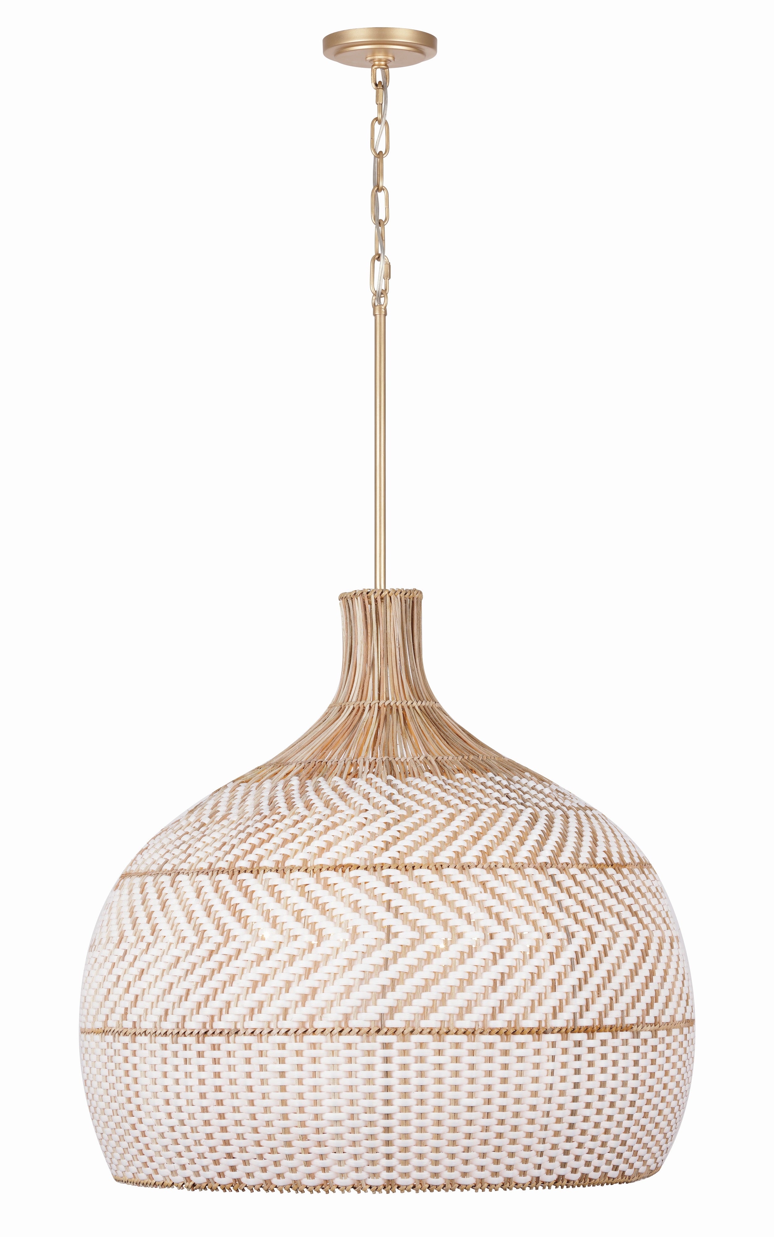 Crystorama Zanzibar ZAN-9006-SG – 26 Inch – 6 Light – Pendant Light – Soft Gold – Damp Rated