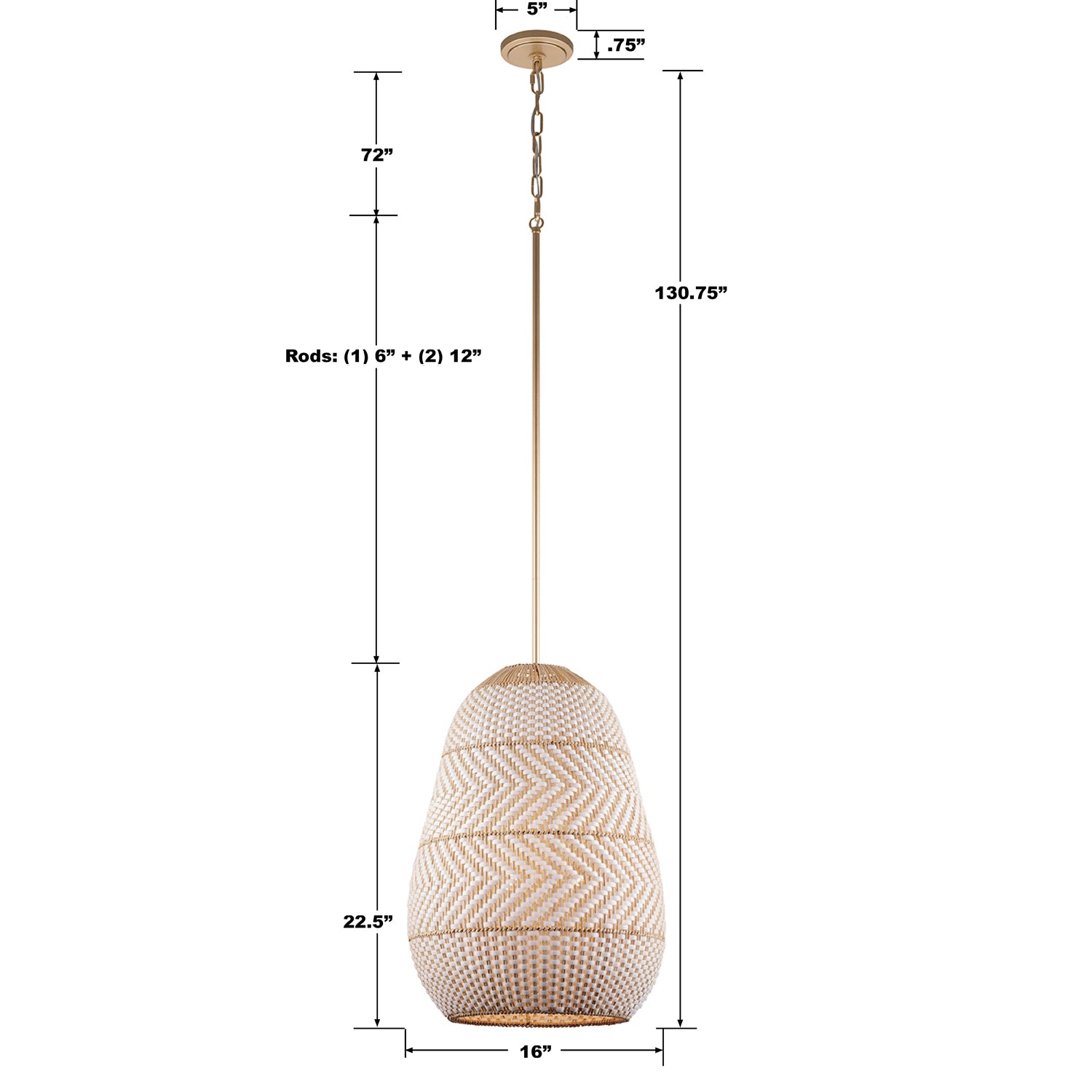 Crystorama Zanzibar ZAN-9013-SG – 16 Inch – 3 Light – Pendant Light – Soft Gold – Damp Rated