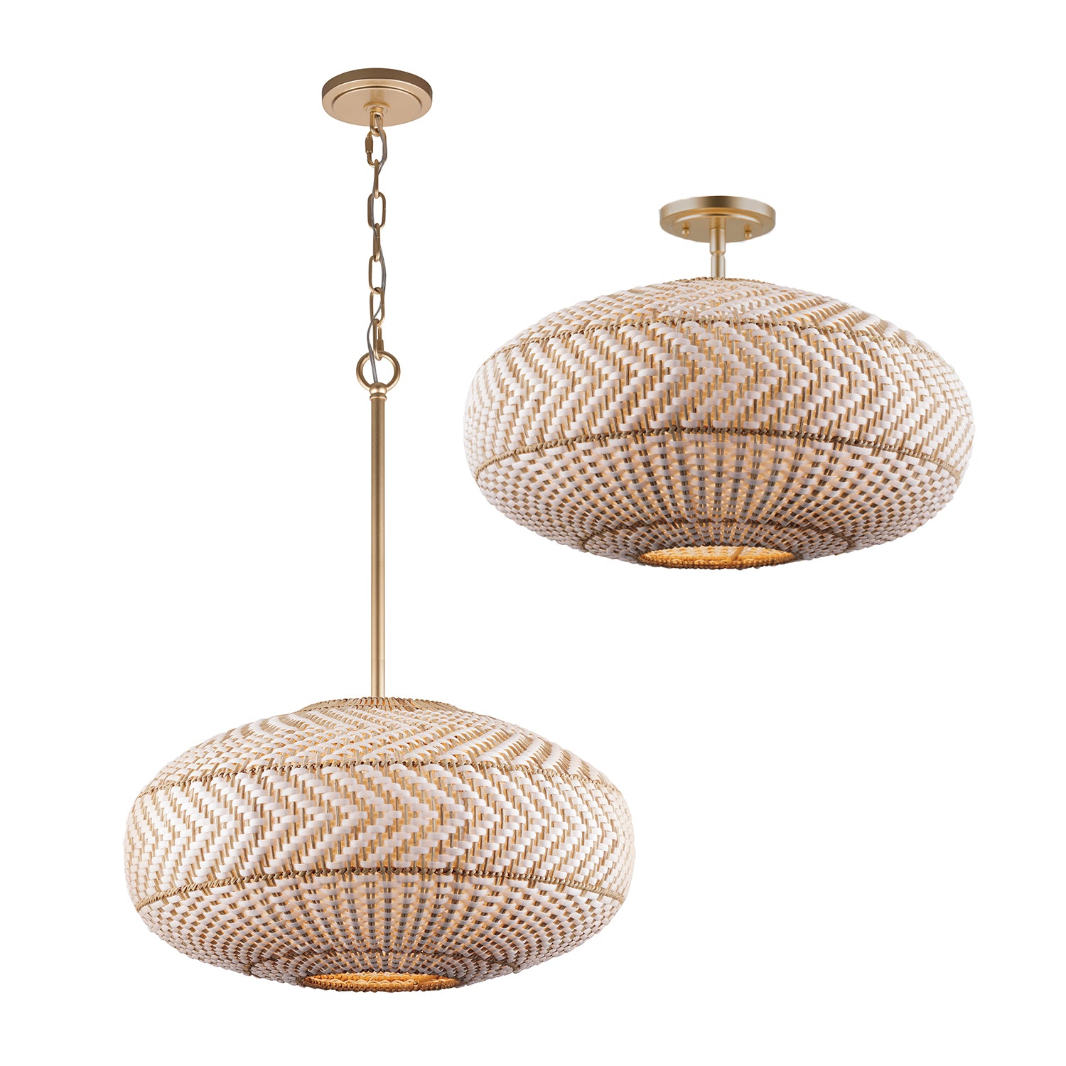 Crystorama Zanzibar ZAN-9014-SG – 22 Inch – 4 Light – Pendant Light – Soft Gold – Damp Rated