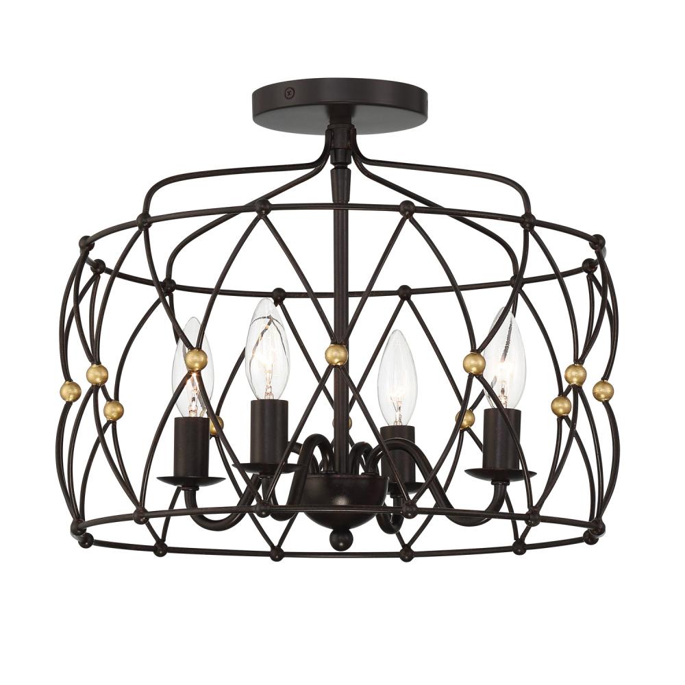 Crystorama ZUCCA ZUC-A9030-EB-GA_CEILING Semi Flush Mt Americana - English Bronze