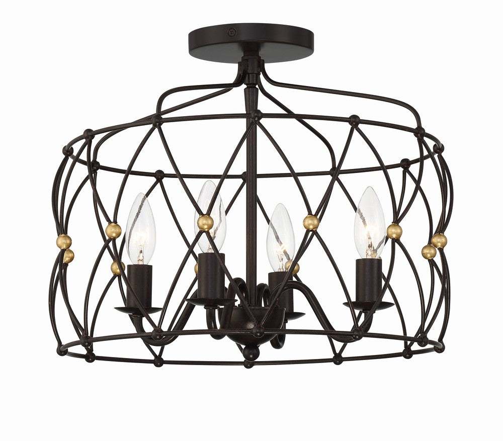 Crystorama ZUCCA ZUC-A9030-EB-GA_CEILING Semi Flush Mt Americana - English Bronze