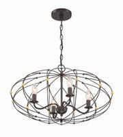 Crystorama Zucca ZUC-A9034-EB-GA – 24.5 Inch – 4 Light – Chandelier – English Bronze + Antique Gold – Dry Rated