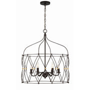 Crystorama Zucca ZUC-A9035-EB-GA – 24 Inch – 6 Light – Chandelier – English Bronze + Antique Gold – Dry Rated