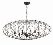 Crystorama Zucca ZUC-A9036-EB-GA – 38.25 Inch – 6 Light – Chandelier – English Bronze + Antique Gold – Dry Rated