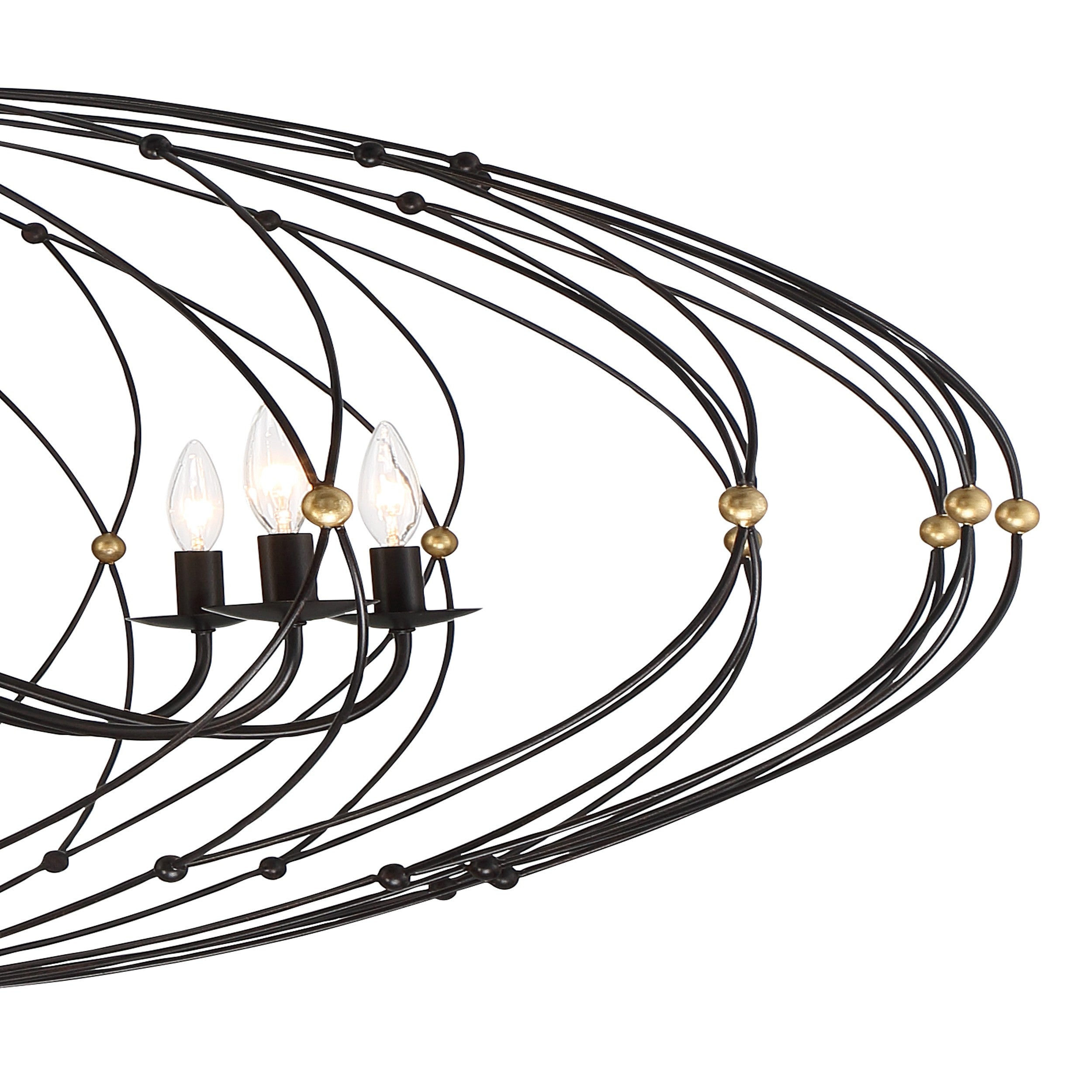 Crystorama Zucca ZUC-A9039-EB-GA – 58 Inch – 10 Light – Chandelier – English Bronze + Antique Gold – Dry Rated