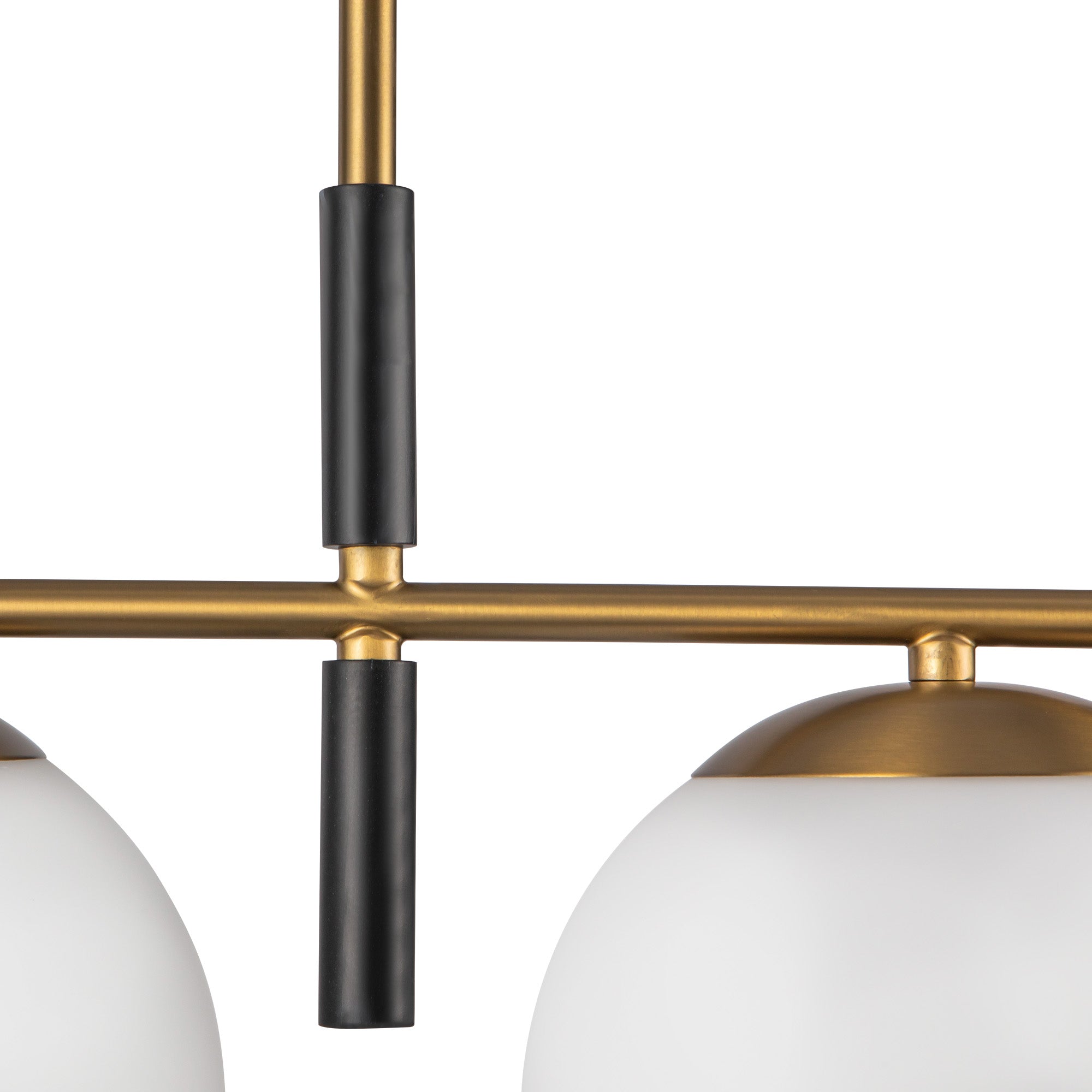 Zuri 37-in Brushed Gold/Opal Glass Socket Linear Pendant