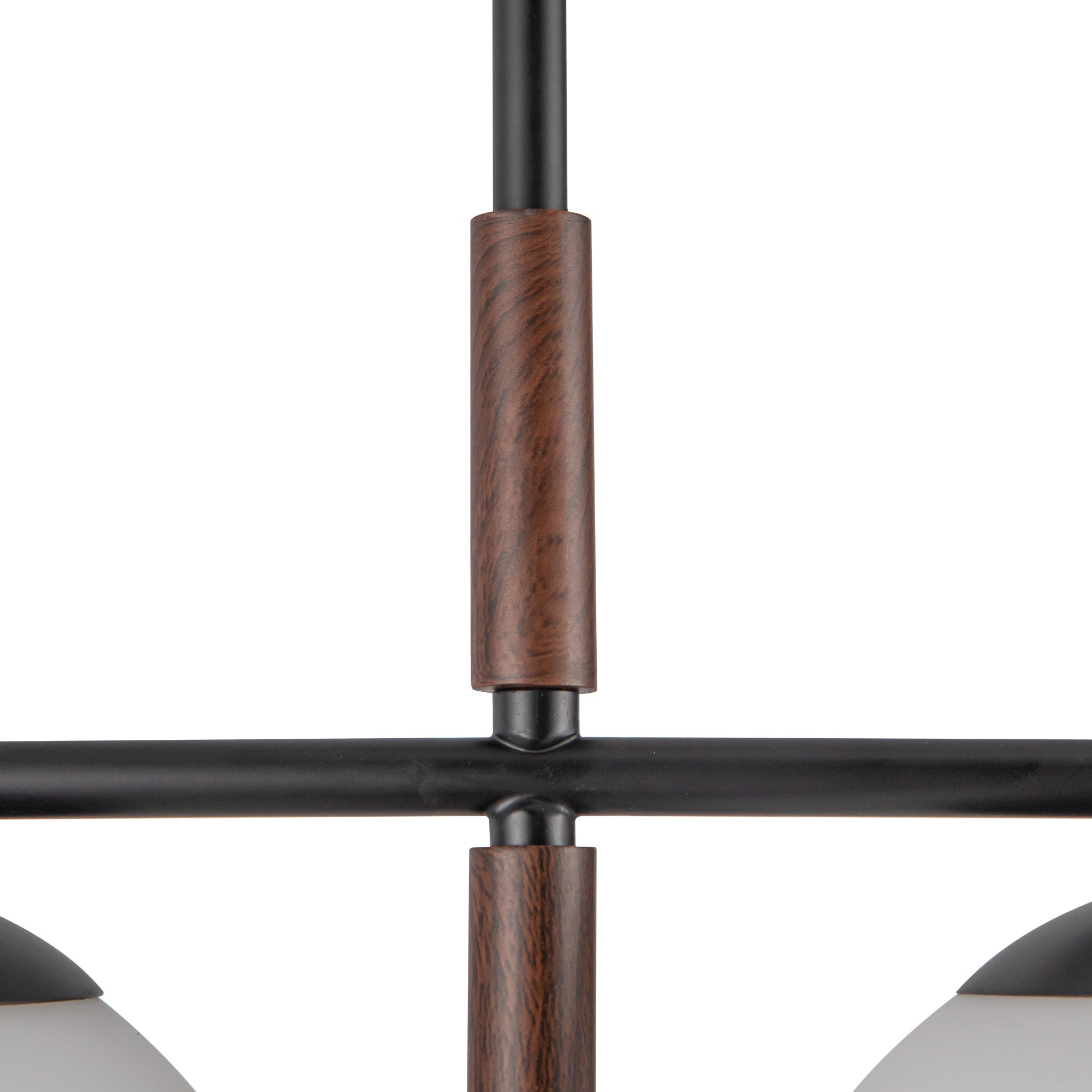 Zuri 37-in Matte Black/Opal Glass Socket Linear Pendant