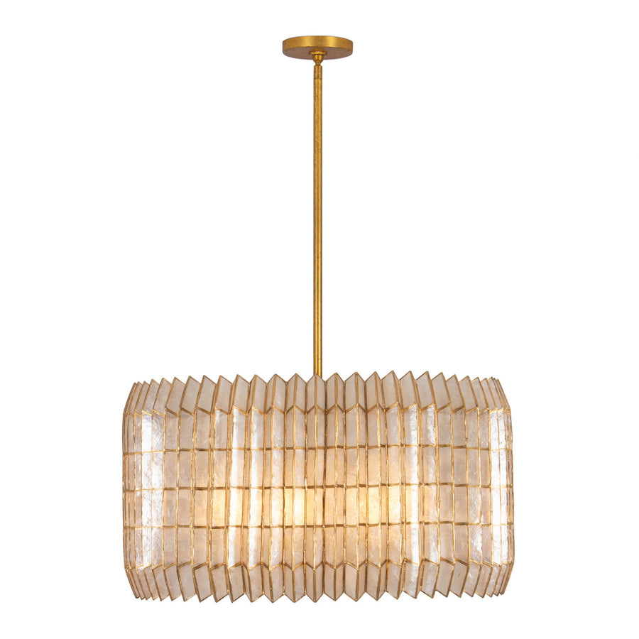 Fractal 28-in 8 Light (40-watt) Oxidized Gold Leaf Chandelier