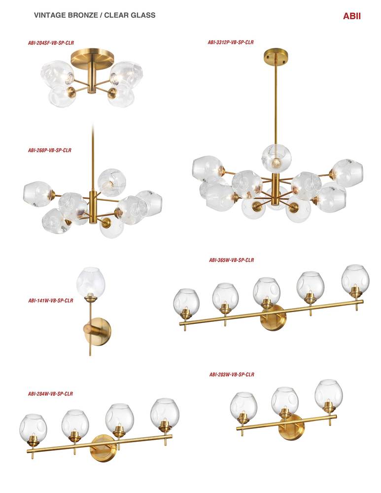 Dainolite ABII ABI-268P-VB-SP-CLR Chandelier Transitional - Vintage Bronze