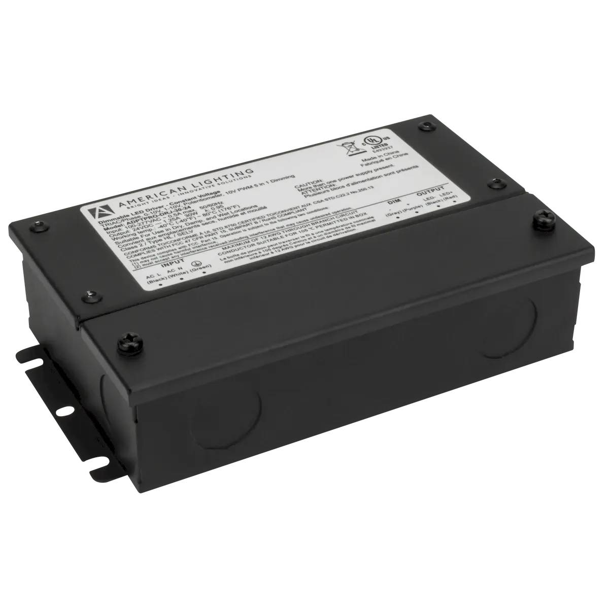 Adaptive PRO Driver with Enclosed Leads and Knockouts 30 Watts 24V DC