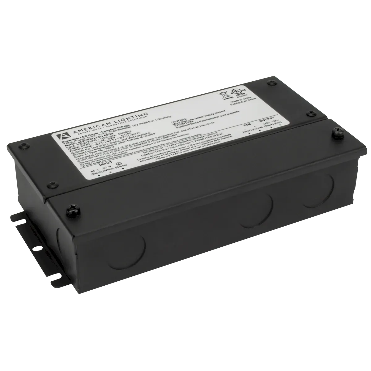 Adaptive PRO Driver with Enclosed Leads and Knockouts 60 Watts 24V DC