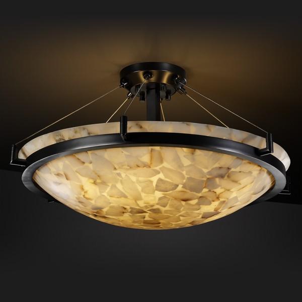 Justice Design Group RING FAMILY ALR-9682-35-DBRZ Semi Flush Mt Transitional - Bronze