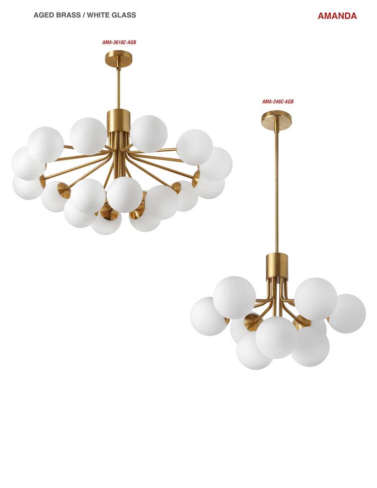 Dainolite AMANDA AMA-249C-AGB Chandelier Contemporary - Aged Brass