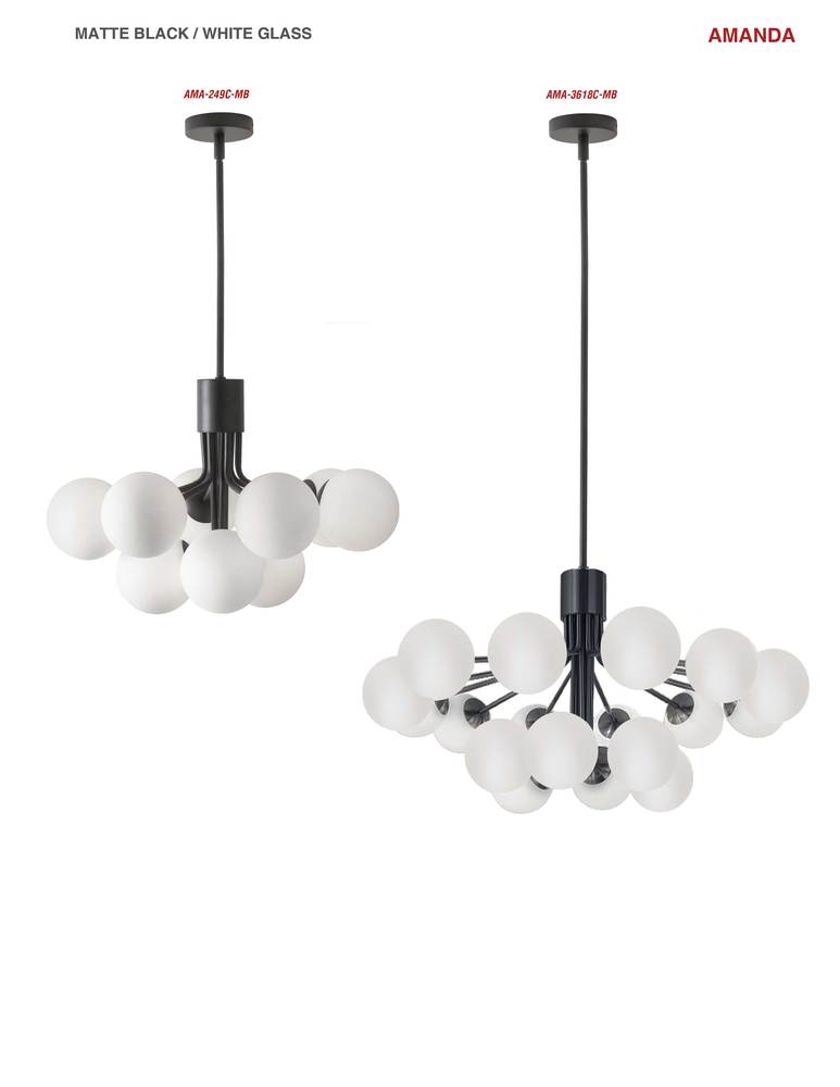 Dainolite AMANDA AMA-249C-MB Chandelier Contemporary - Matte Black