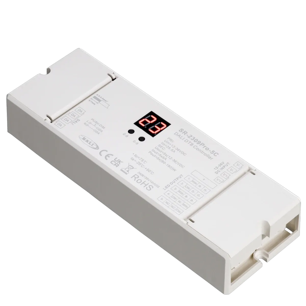 DALI DT6 & DT8 5-Channel 12-36VDC CV LED Decoder (5CH x 5A)
