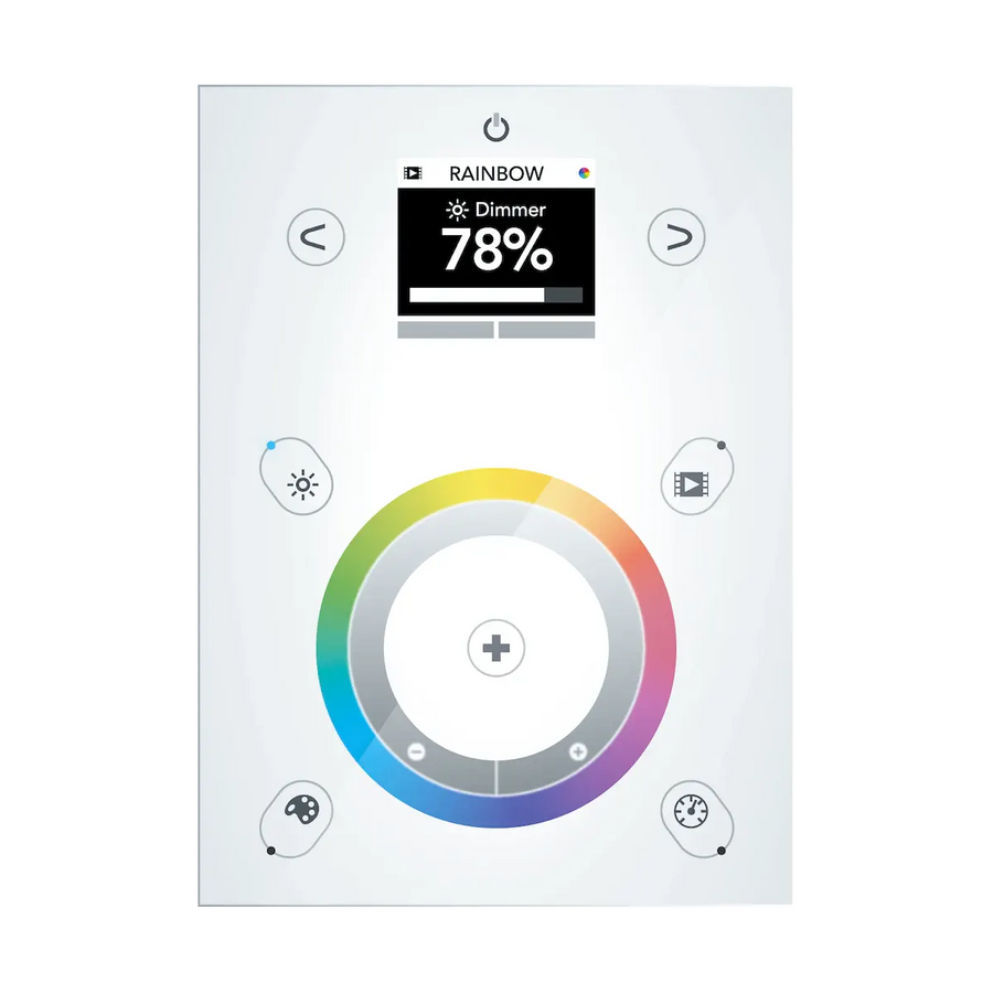 DE3 1024ch, Glass, USB, Ethernet, Color Screen, 500 Scenes, 10 Zones. WD1 White Finish
