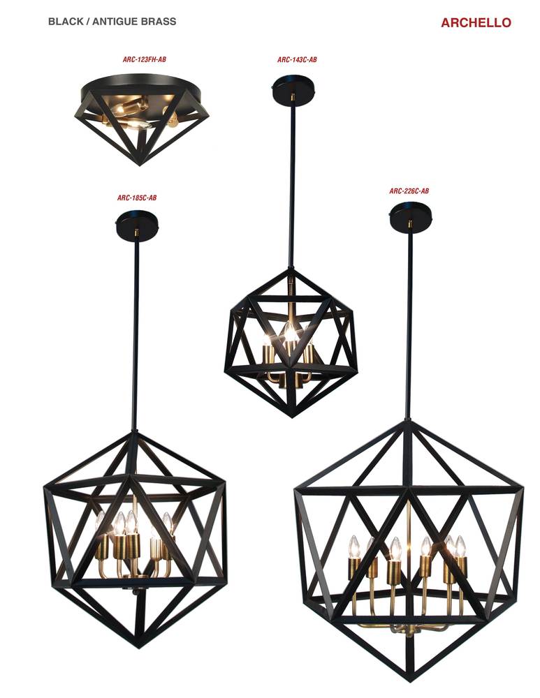 Dainolite ARCHELLO ARC-143C-AB Chandelier Contemporary - Matte Black