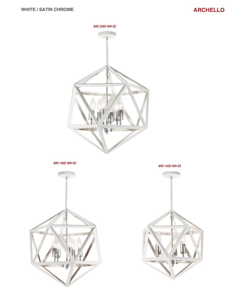 Dainolite ARCHELLO ARC-143C-WH-SC Chandelier Contemporary - Matte White