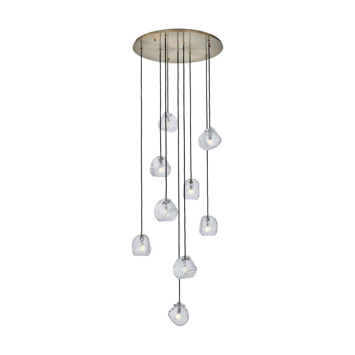 Pallina 32-in 9 Light (40-watt) Winter Brass Chandelier
