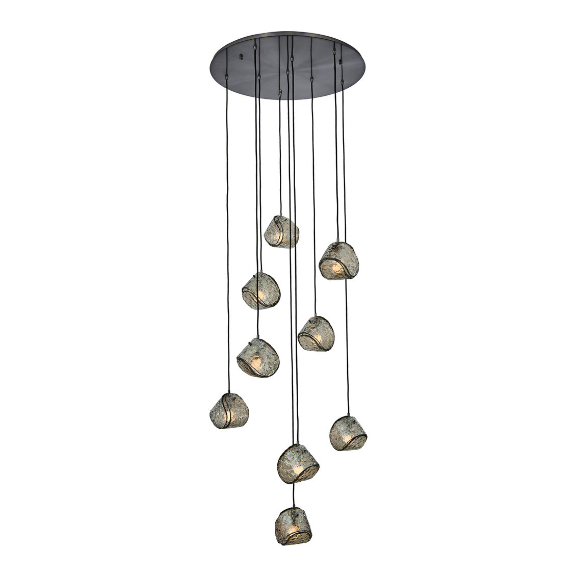 Pallina 32-in 9 Light (40-watt) Satin Black Nickel Chandelier
