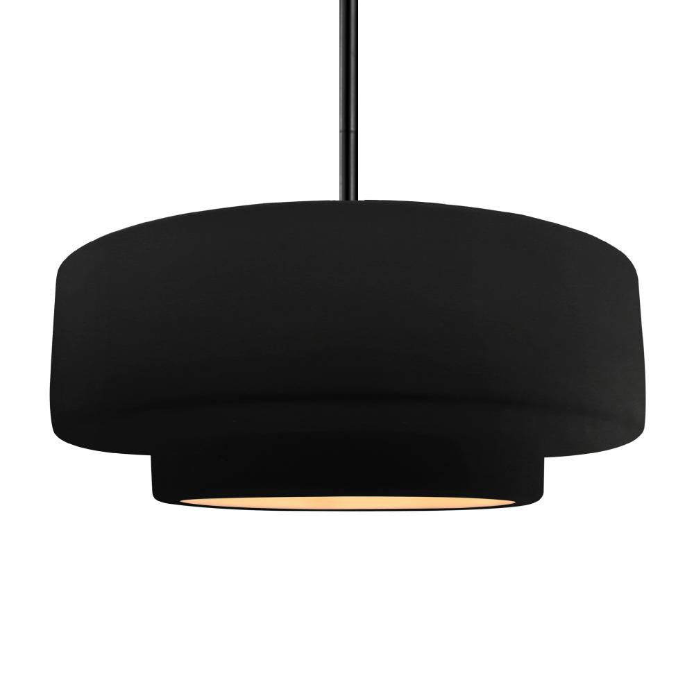 Justice Design Group RADIANCE CER-6545-CBGD-MBLK-RIGID-LED1-700 Pendant - Carbon Matte Black With Champagne Gold Internal