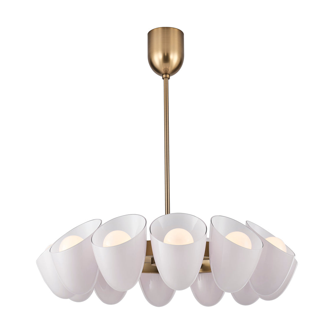 Cocoon 36-in 12 Light (40-watt) Winter Brass Chandelier