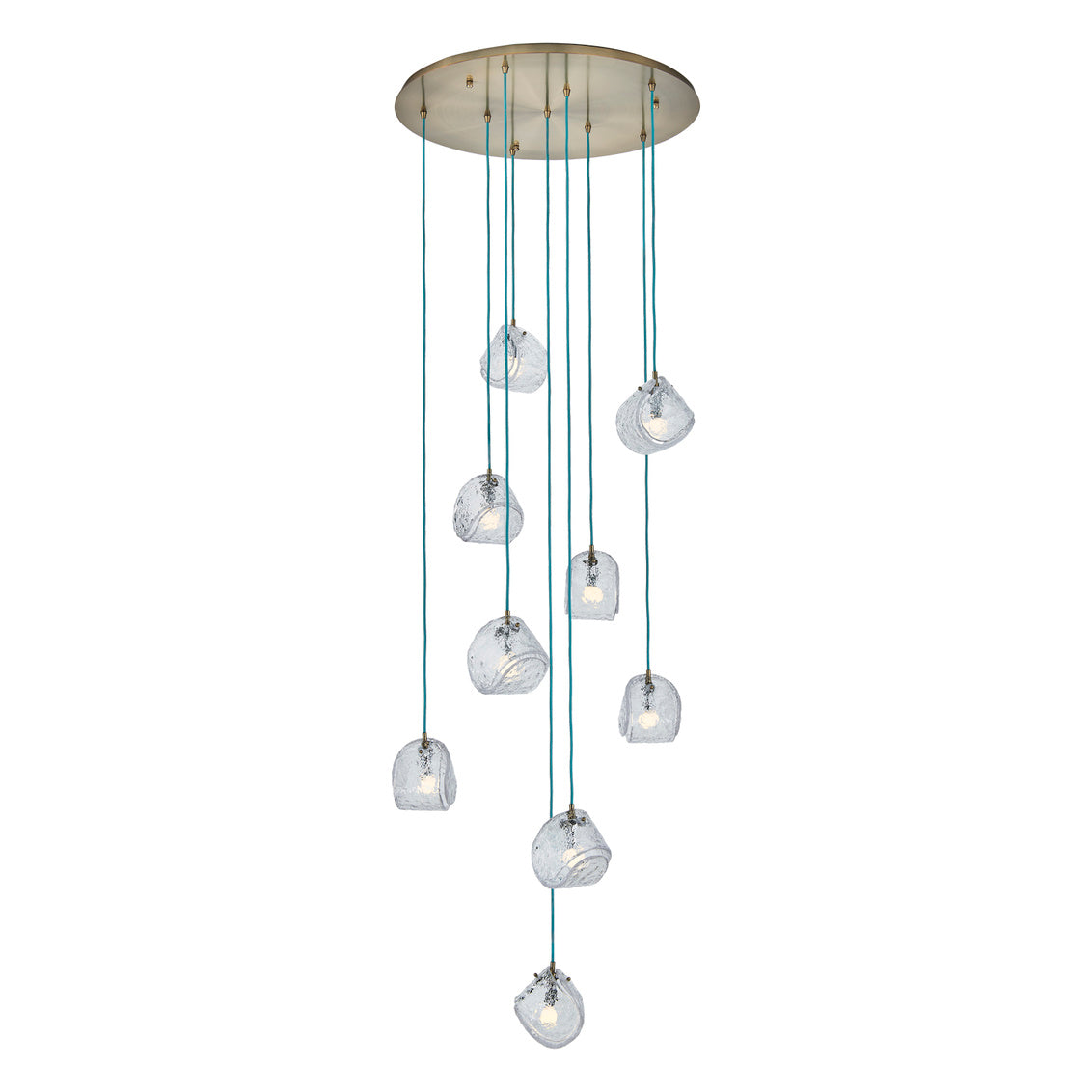 Pallina 32-in 9 Light (40-watt) Winter Brass Chandelier