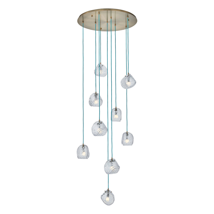 Pallina 32-in 9 Light (40-watt) Winter Brass Chandelier
