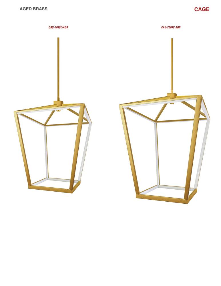 Dainolite CAGE CAG-2046C-AGB Chandelier Contemporary - Aged Brass