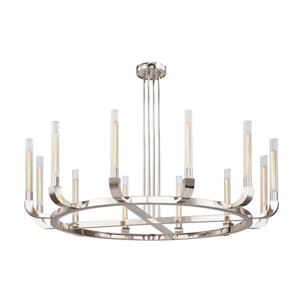 Alora Lighting FLUTE CH316012PNCR Chandelier Traditional - Nickel