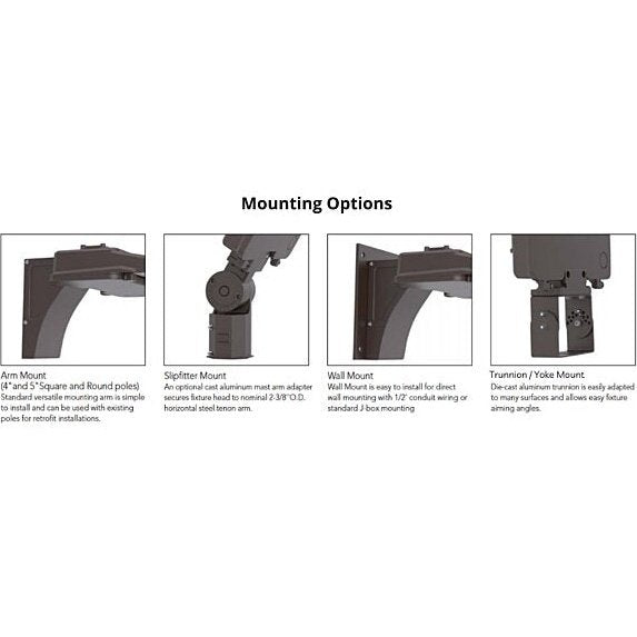 MAL05 150W LED Area Flood Light 21000 Lumens 120-277VAC 4000K Type 3 - Dark Bronze