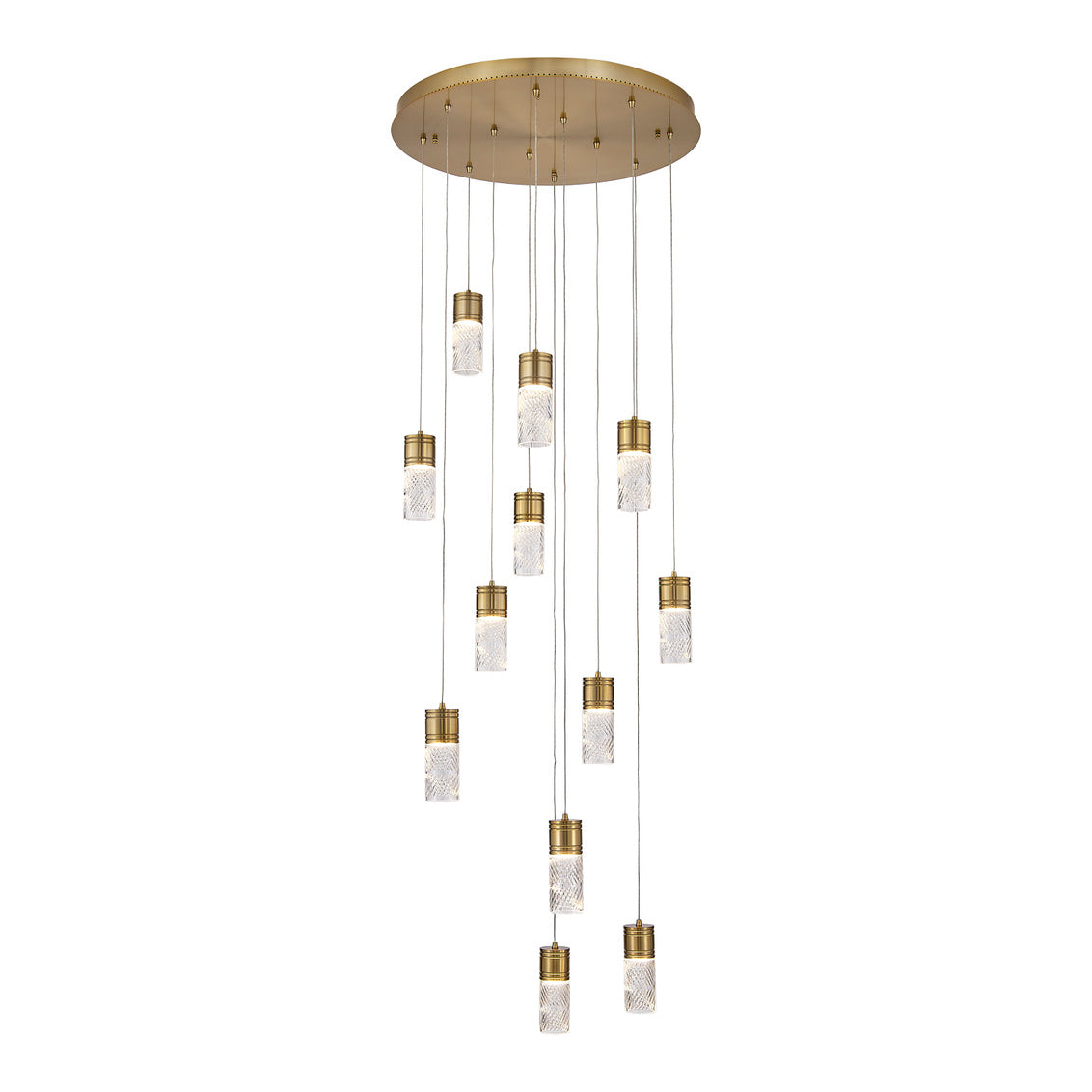 Kiriko 30-in (72-watt) LED Winter Brass Chandelier