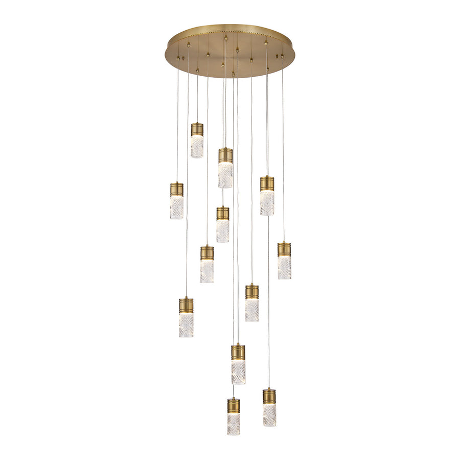 Kiriko 30-in (72-watt) LED Winter Brass Chandelier