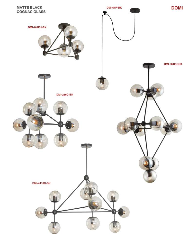 Dainolite DOMI DMI-4410C-BK Chandelier Contemporary - Matte Black