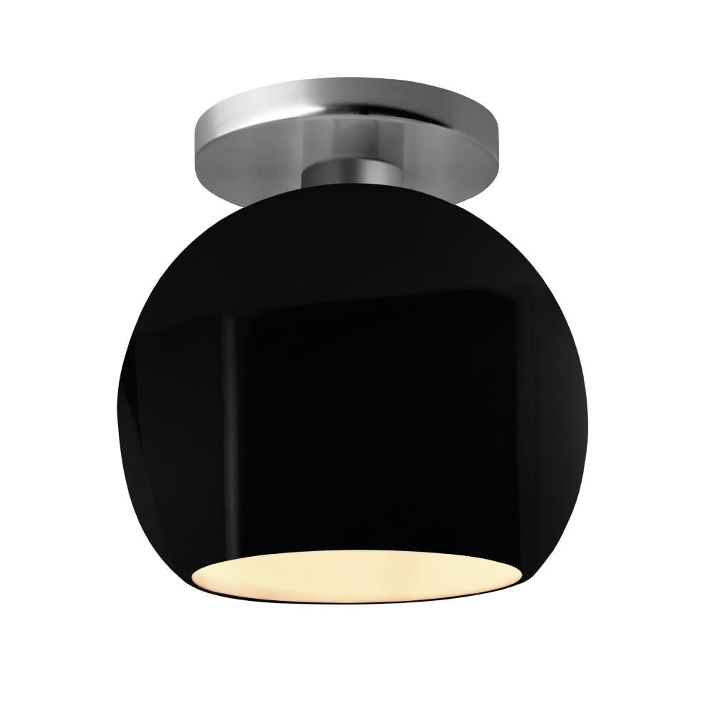 Justice Design Group RADIANCE CER-6353-BLK-NCKL Semi Flush Mt - Gloss Black