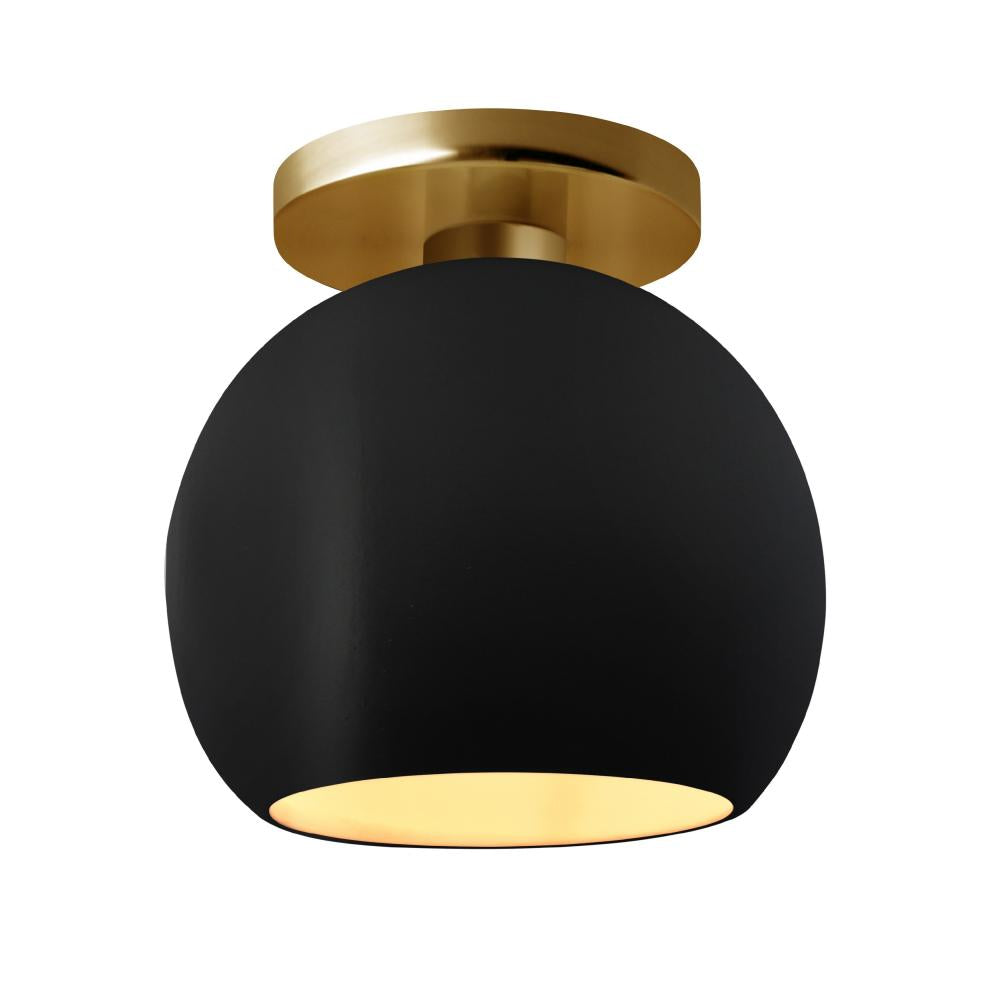 Justice Design Group RADIANCE CER-6353-CBGD-BRSS Semi Flush Mt - Carbon Matte Black With Champagne Gold Internal