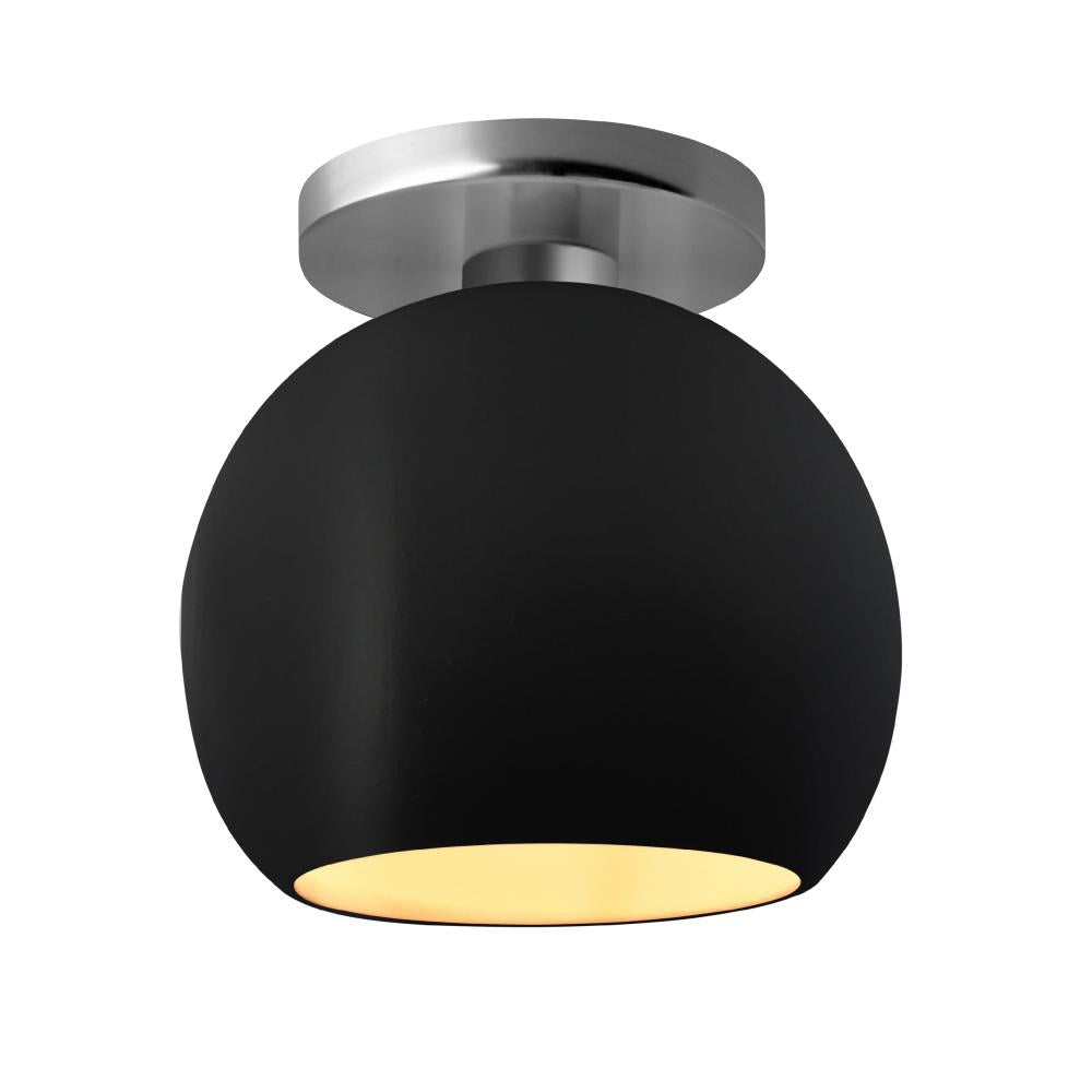 Justice Design Group RADIANCE CER-6353-CBGD-NCKL Semi Flush Mt - Carbon Matte Black With Champagne Gold Internal