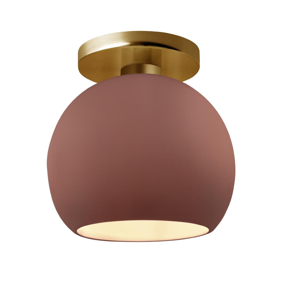 Justice Design Group RADIANCE CER-6353-CLAY-BRSS Semi Flush Mt - Canyon Clay