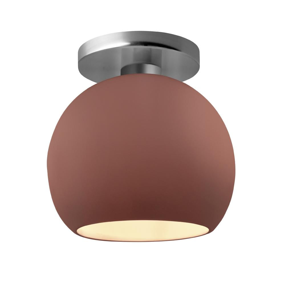 Justice Design Group RADIANCE CER-6353-CLAY-NCKL Semi Flush Mt - Canyon Clay