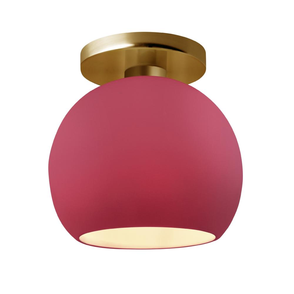 Justice Design Group RADIANCE CER-6353-CRSE-BRSS Semi Flush Mt - Cerise