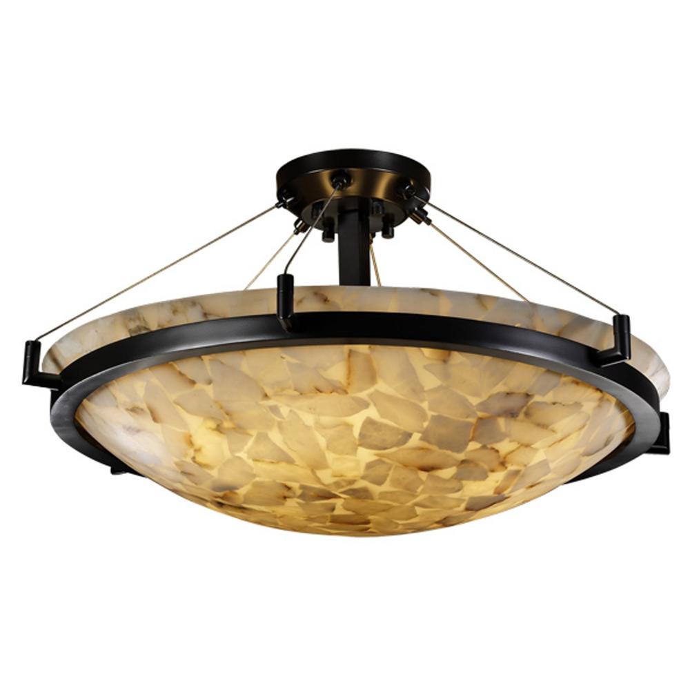 Justice Design Group RING FAMILY ALR-9682-35-MBLK Semi Flush Mt Transitional - Black