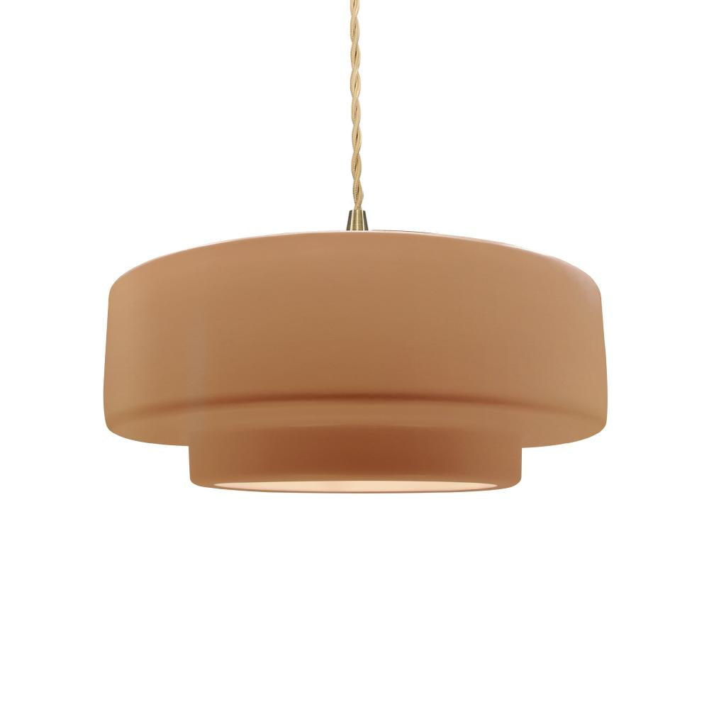 Justice Design Group RADIANCE CER-6543-ADOB-BRSS-BEIG-TWST Pendant - Adobe