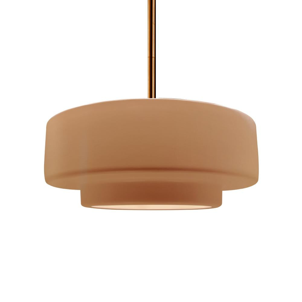 Justice Design Group RADIANCE CER-6543-ADOB-BRSS-RIGID Pendant - Adobe