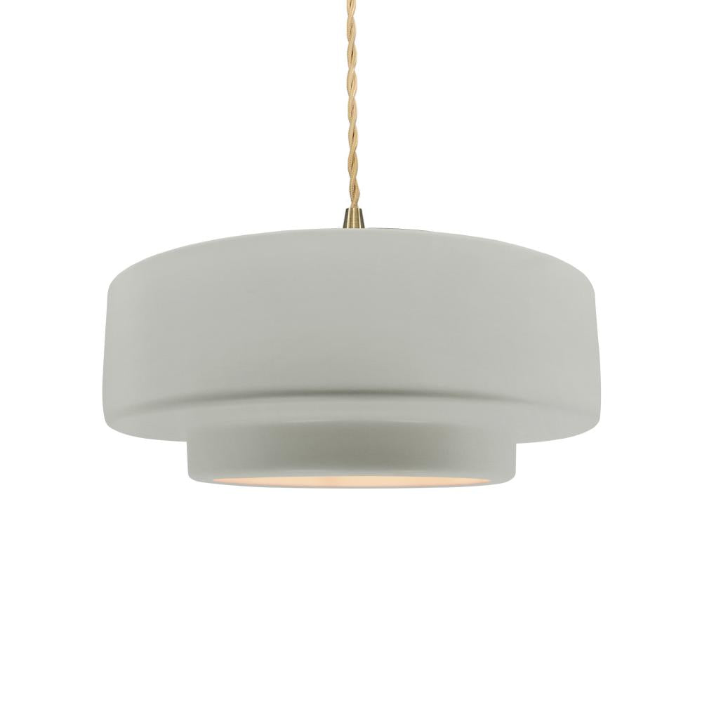 Justice Design Group RADIANCE CER-6543-BIS-BRSS-BEIG-TWST Pendant - Bisque