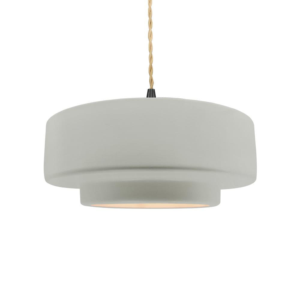 Justice Design Group RADIANCE CER-6543-BIS-MBLK-BEIG-TWST-LED1-700 Pendant - Bisque