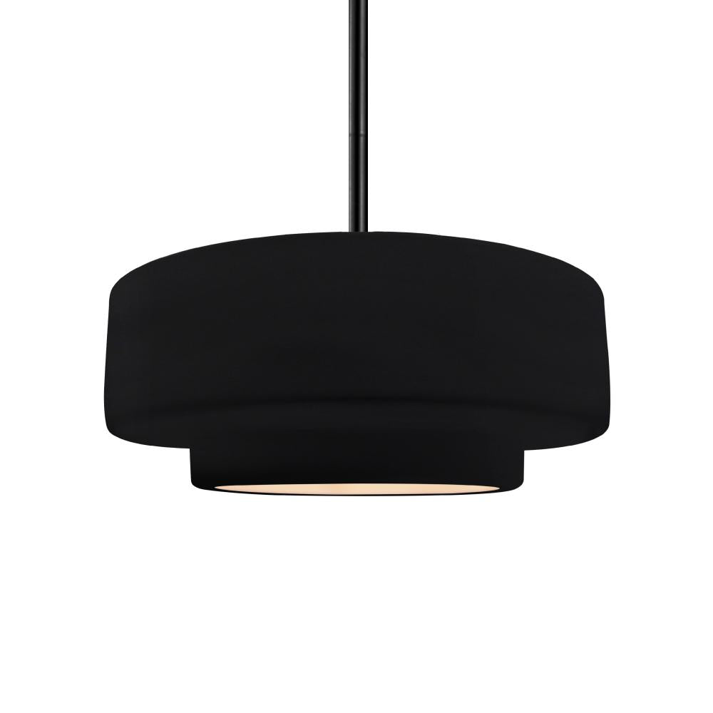 Justice Design Group RADIANCE CER-6543-BKMT-MBLK-RIGID-LED1-700 Pendant - Gloss Black With Matte White Internal