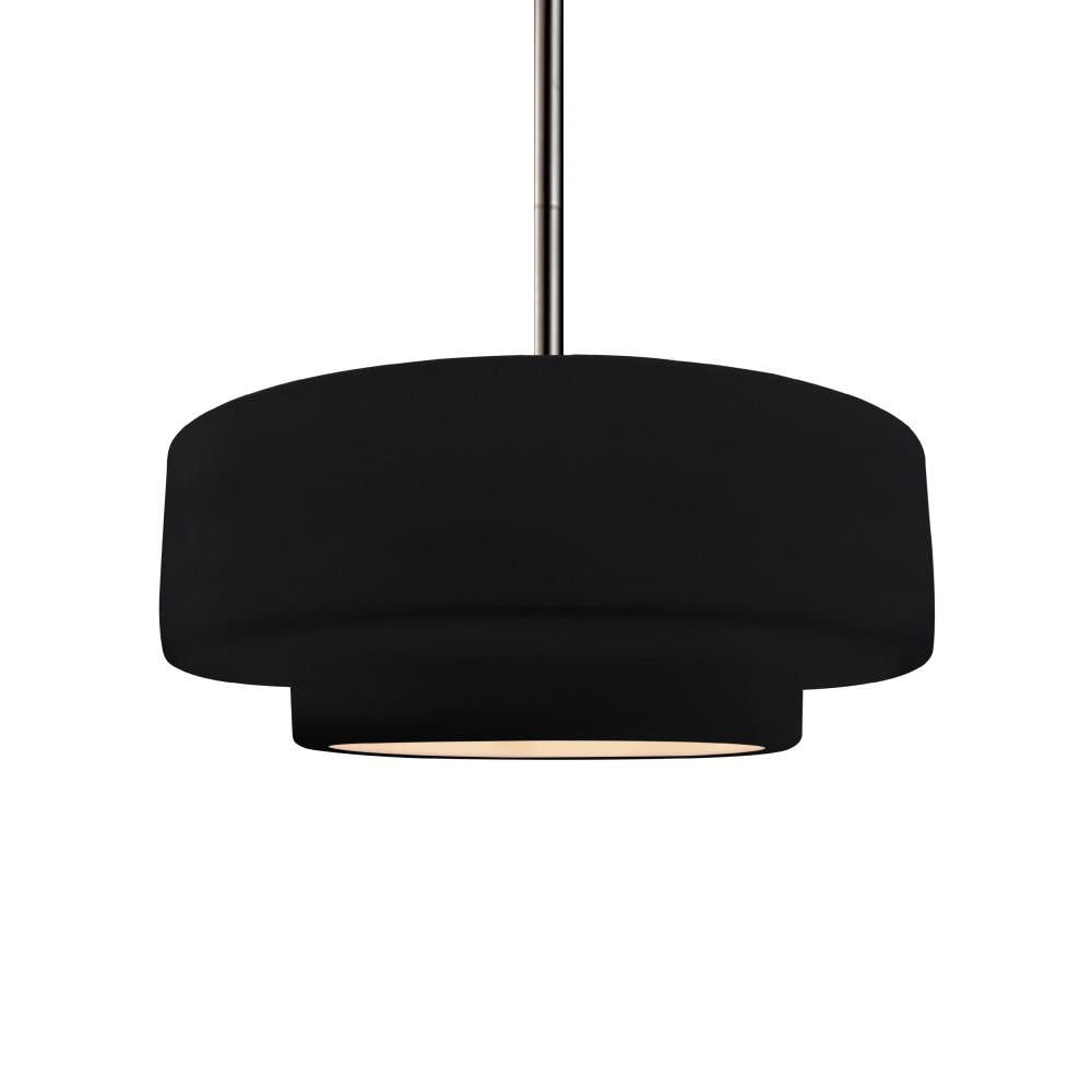 Justice Design Group RADIANCE CER-6543-BKMT-NCKL-RIGID Pendant - Gloss Black With Matte White Internal