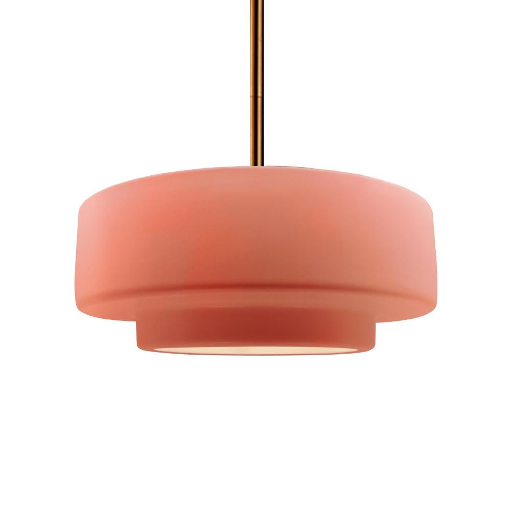 Justice Design Group RADIANCE CER-6543-BSH-BRSS-RIGID-LED1-700 Pendant - Gloss Blush