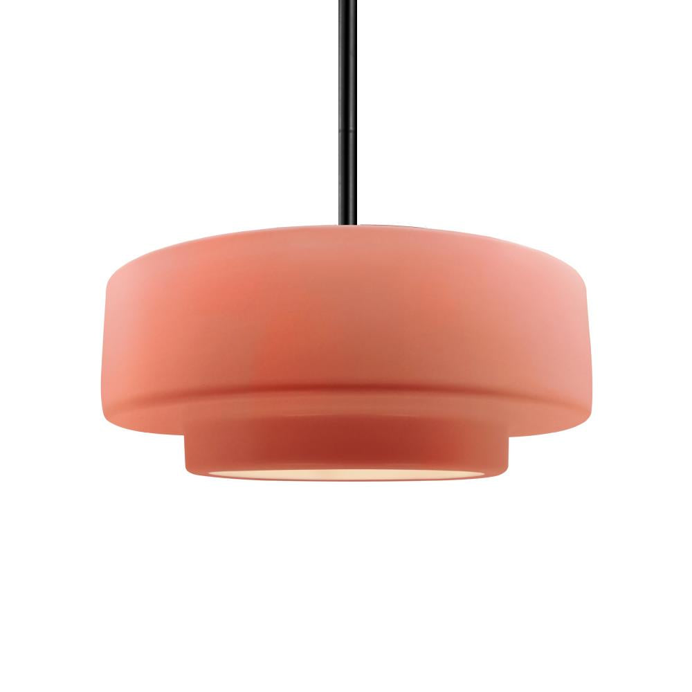 Justice Design Group RADIANCE CER-6543-BSH-MBLK-RIGID Pendant - Gloss Blush