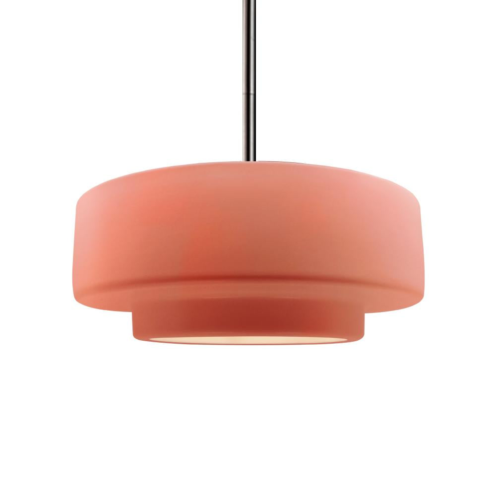 Justice Design Group RADIANCE CER-6543-BSH-NCKL-RIGID Pendant - Gloss Blush